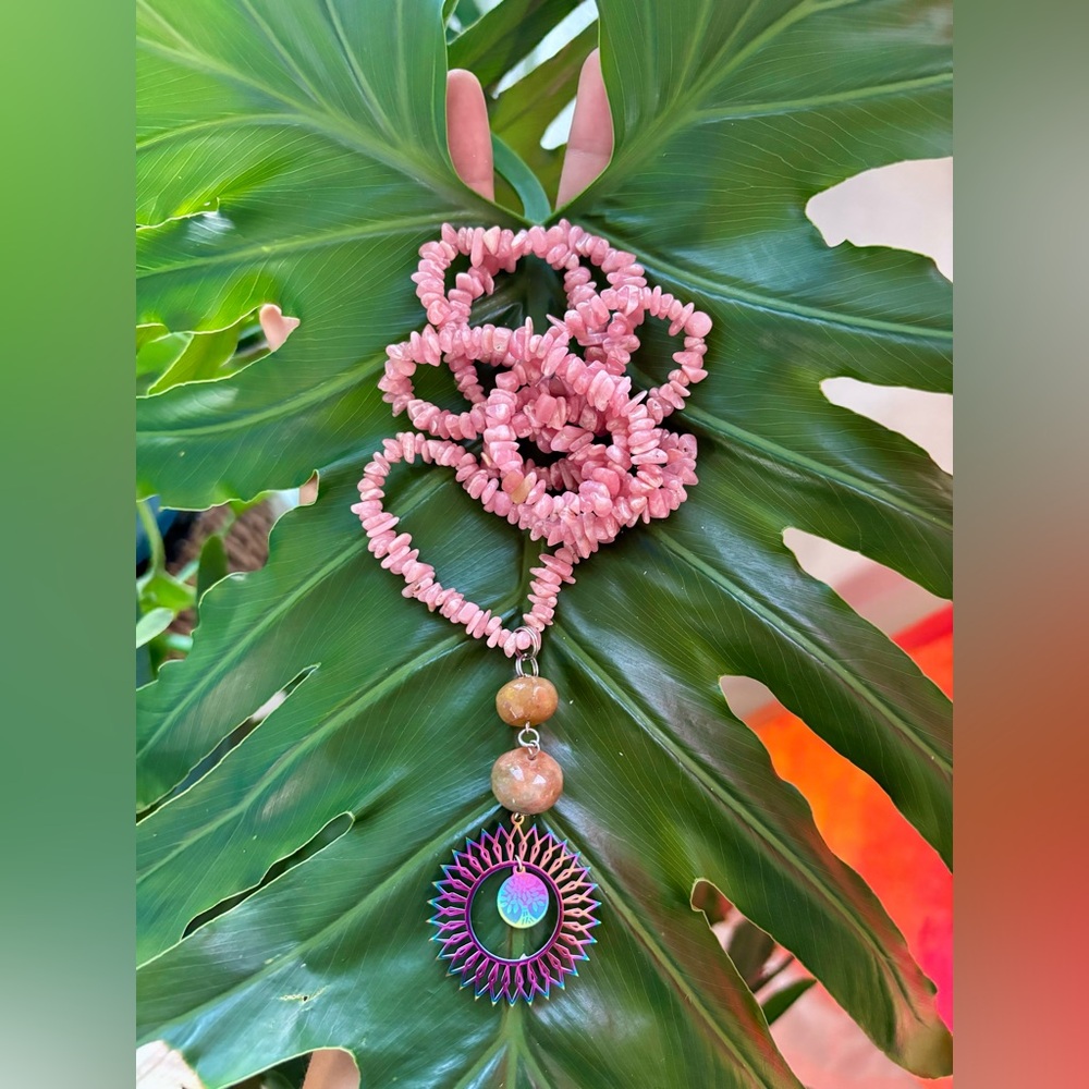 Rhodochrosite & Agate necklace - Picture 2 of 3